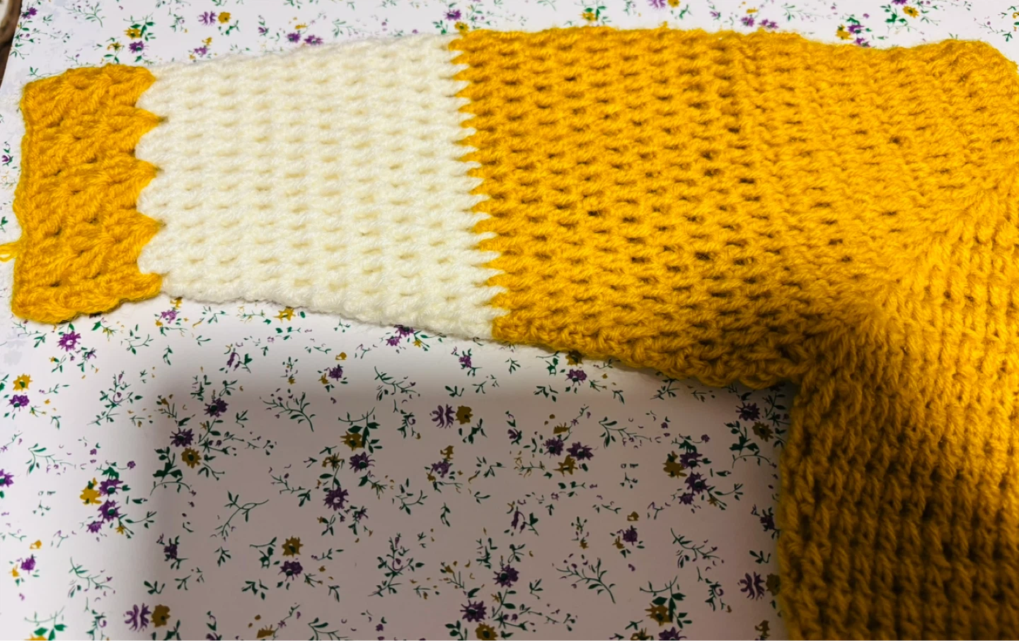 Handmade Crochet Girl Sweater Dress Yellow White - photo 3