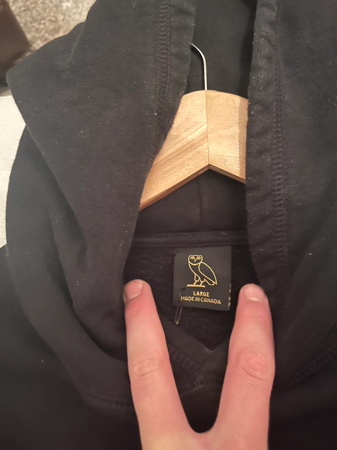 OVO Owl Hoodie Black Large - photo 3