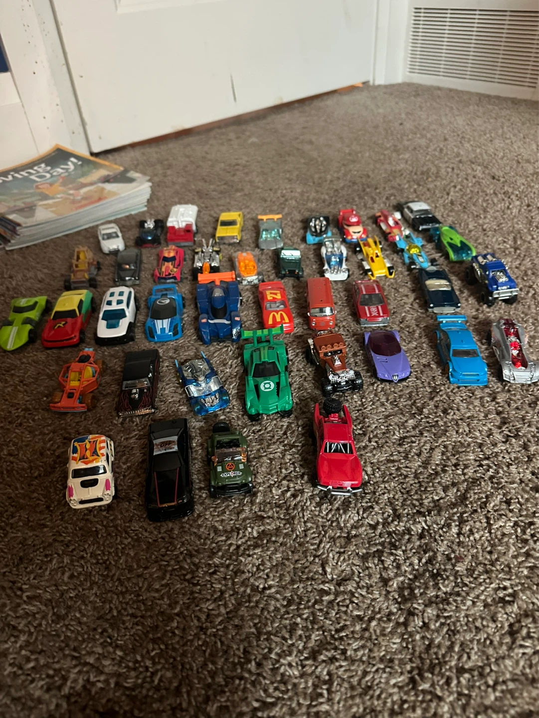 Assorted Toy Cars and Star Wars Figures