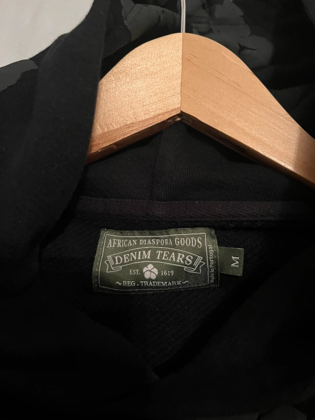 DENIM TEARS Black Floral Hoodie - photo 3