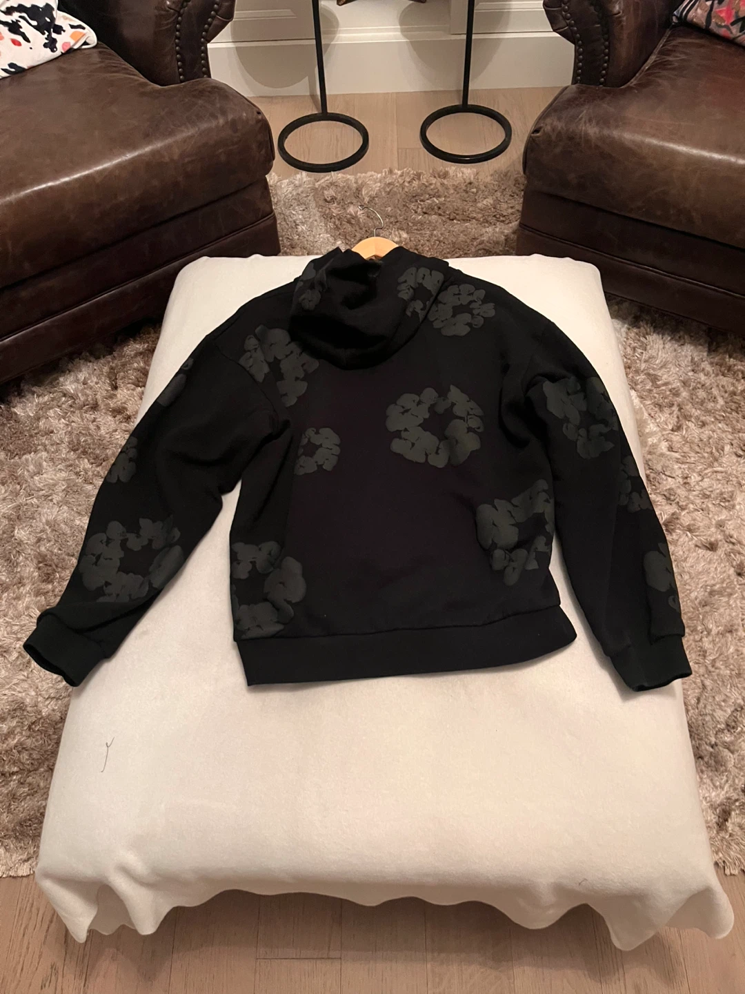 DENIM TEARS Black Floral Hoodie - photo 2