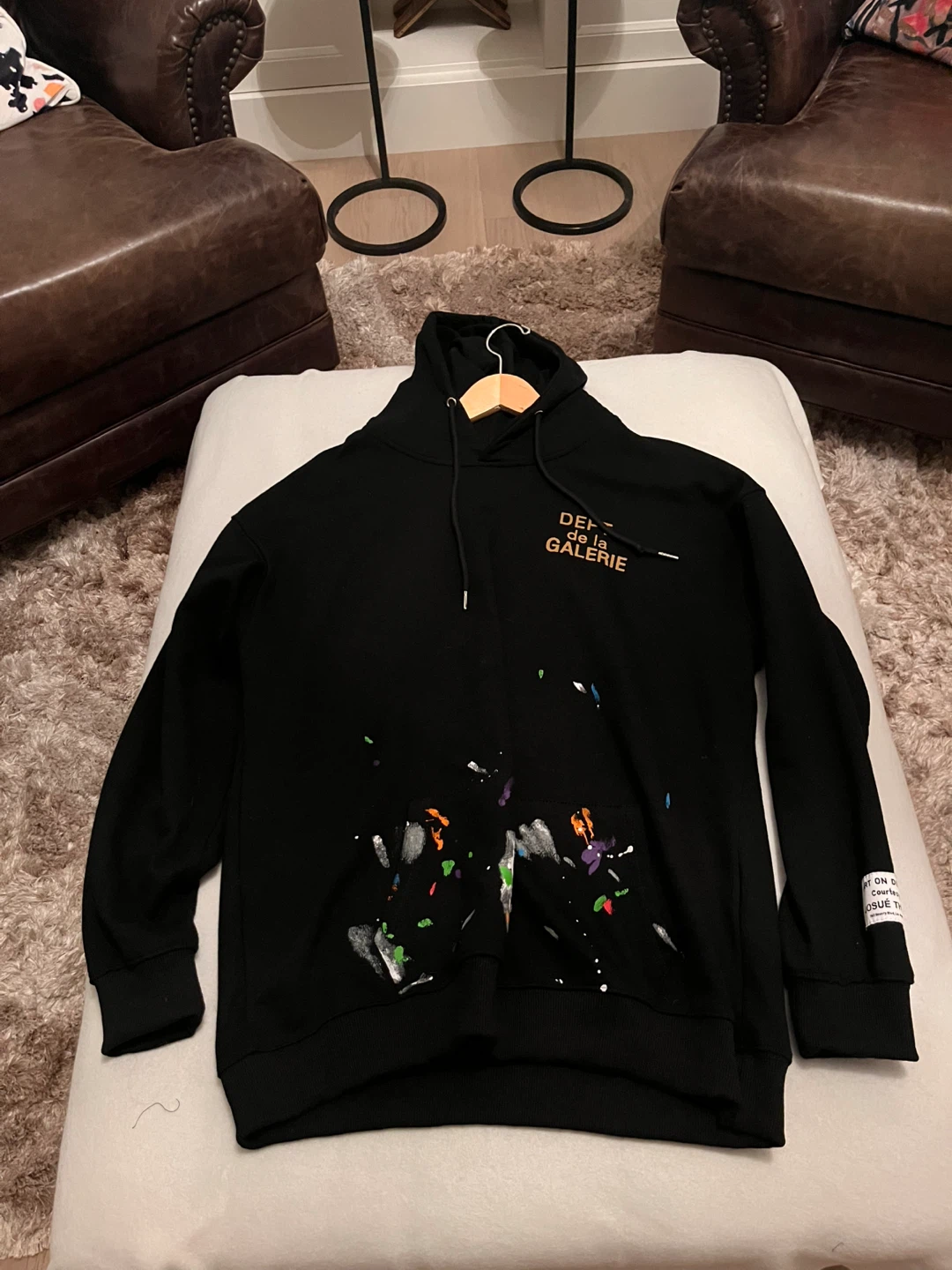 Gallery Dept. Black Paint Splatter Hoodie