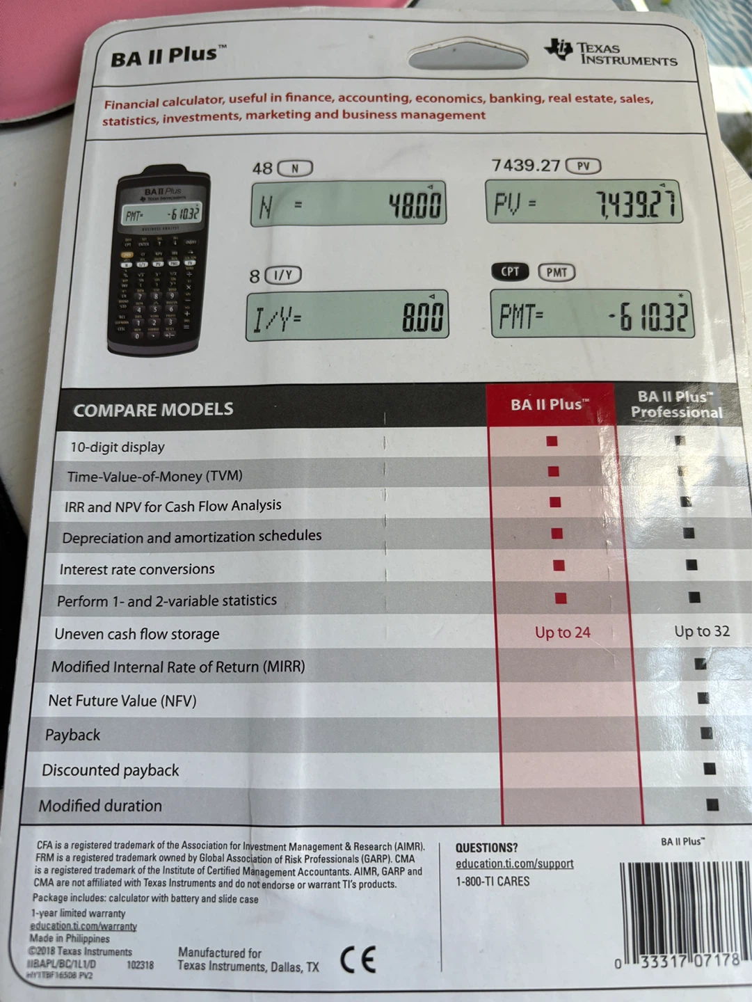 BA II Plus Financial Calculator (Texas Instruments) - photo 2