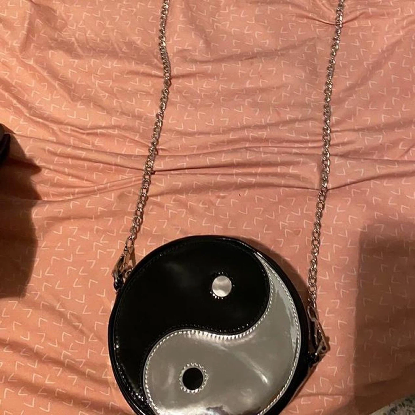 DOLLS KILL Round crossbody purse with Yin Yang design