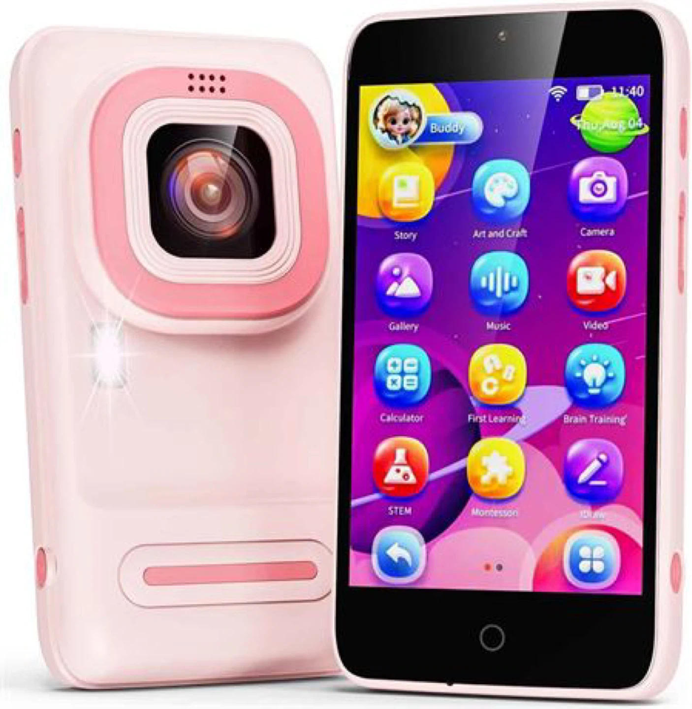 ASHFLY Touchscreen Kids Cell Phone with 210+ Learning Games