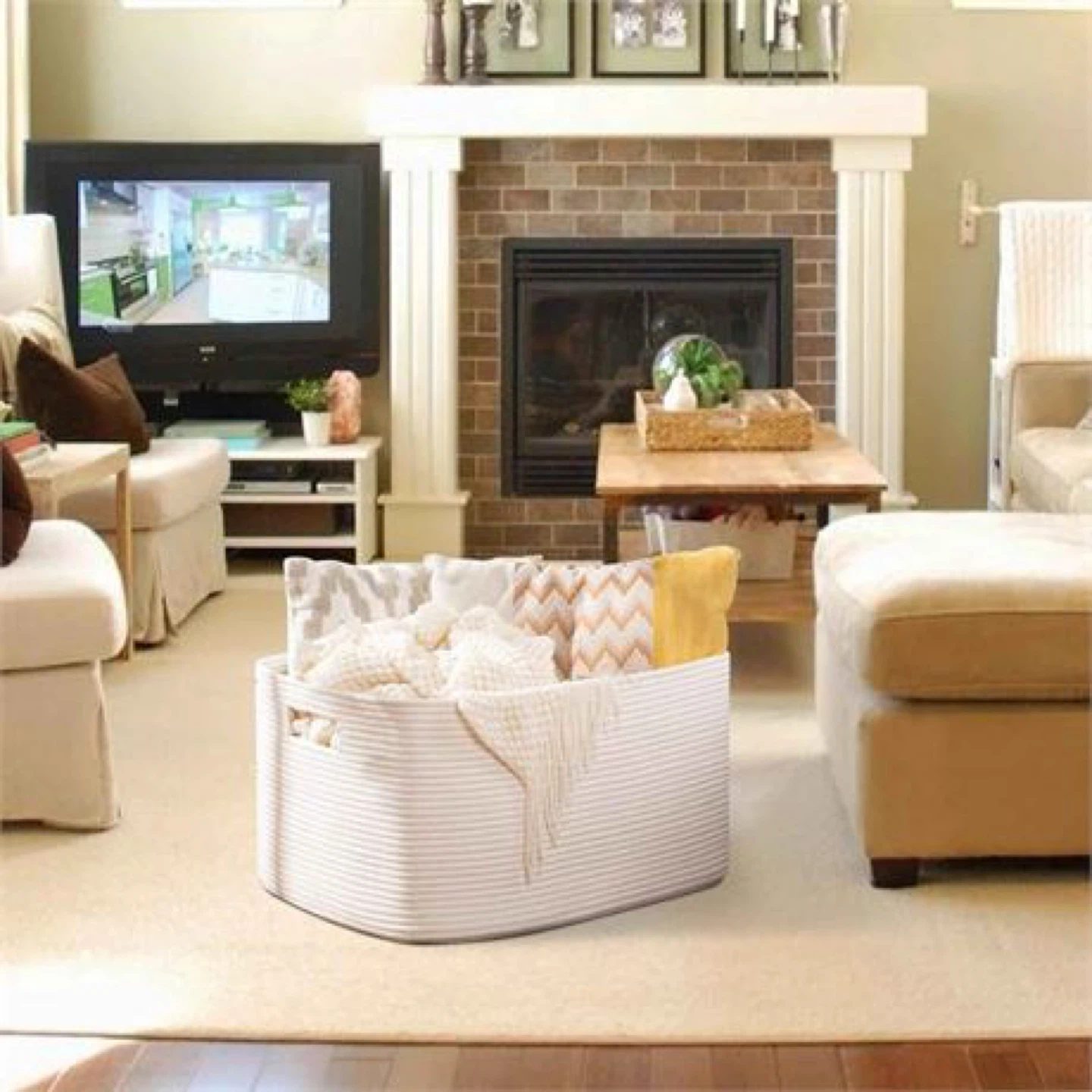 XXXLarge Rectangle Cotton Woven Storage Basket