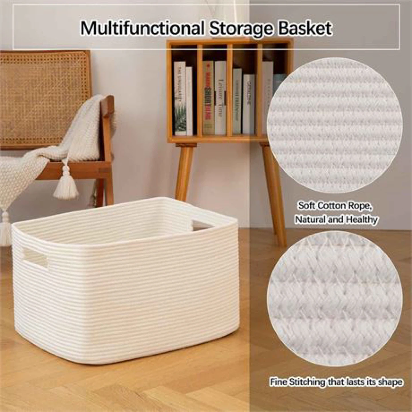 XXXLarge Rectangle Cotton Woven Storage Basket - photo 2