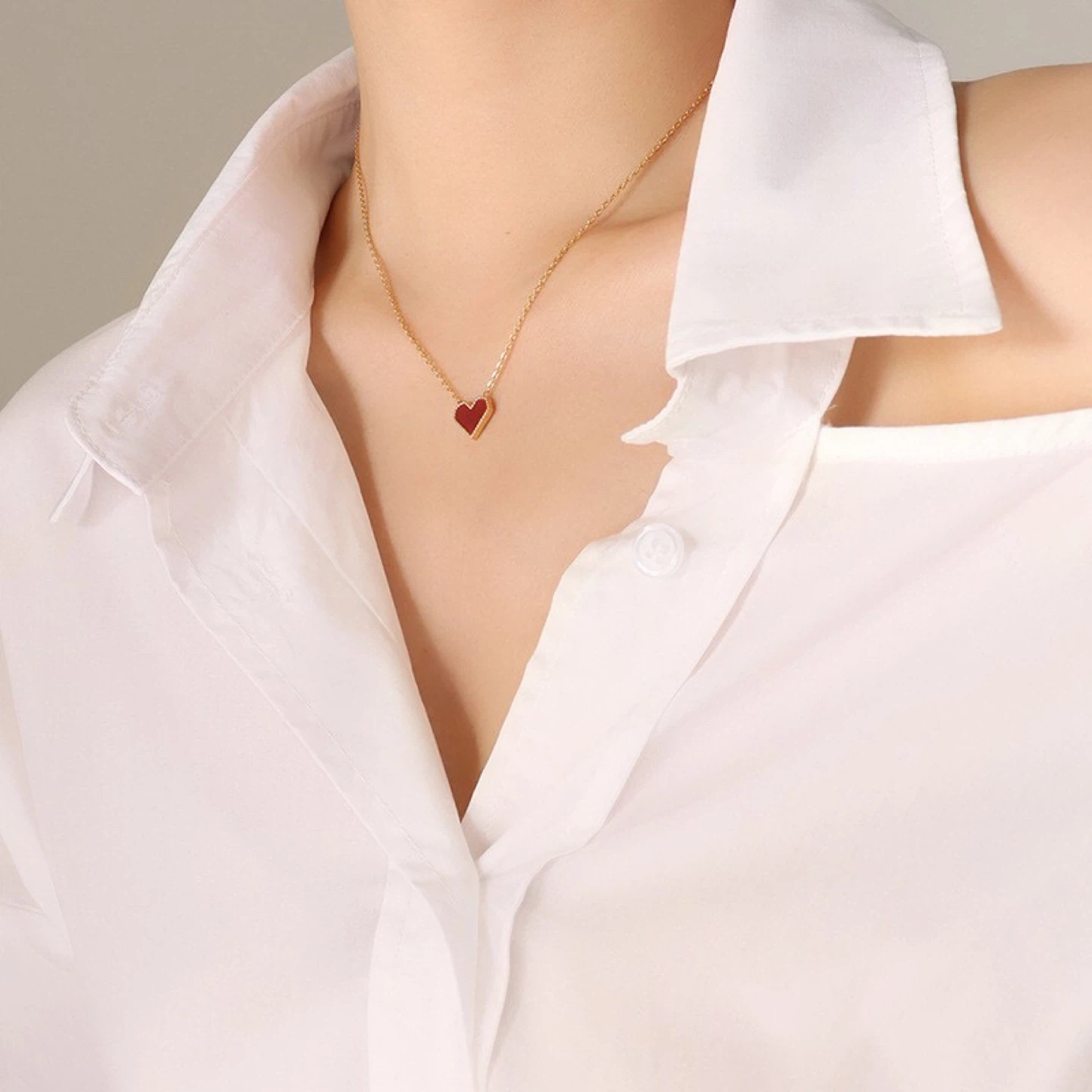 Heart Pendant Necklace (18K Gold Plated) - photo 2
