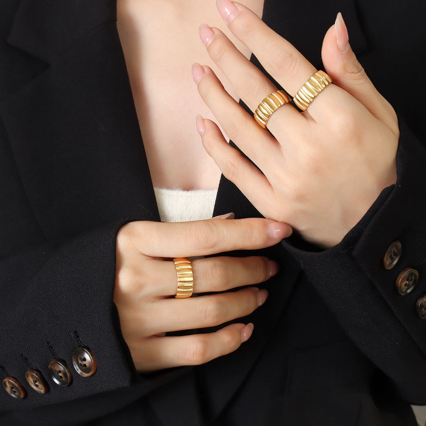 Urban Edge Open Ring ( 18K Gold Plated) - photo 5