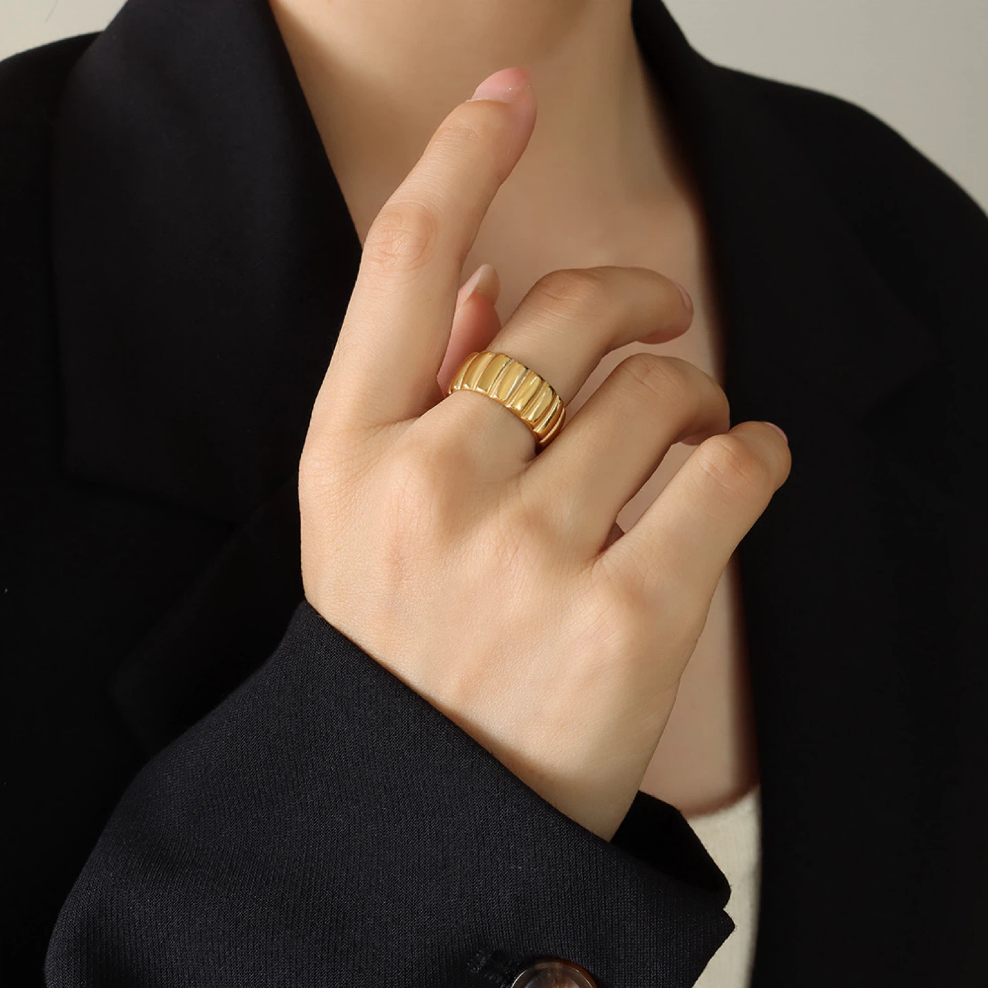 Urban Edge Open Ring ( 18K Gold Plated) - photo 4