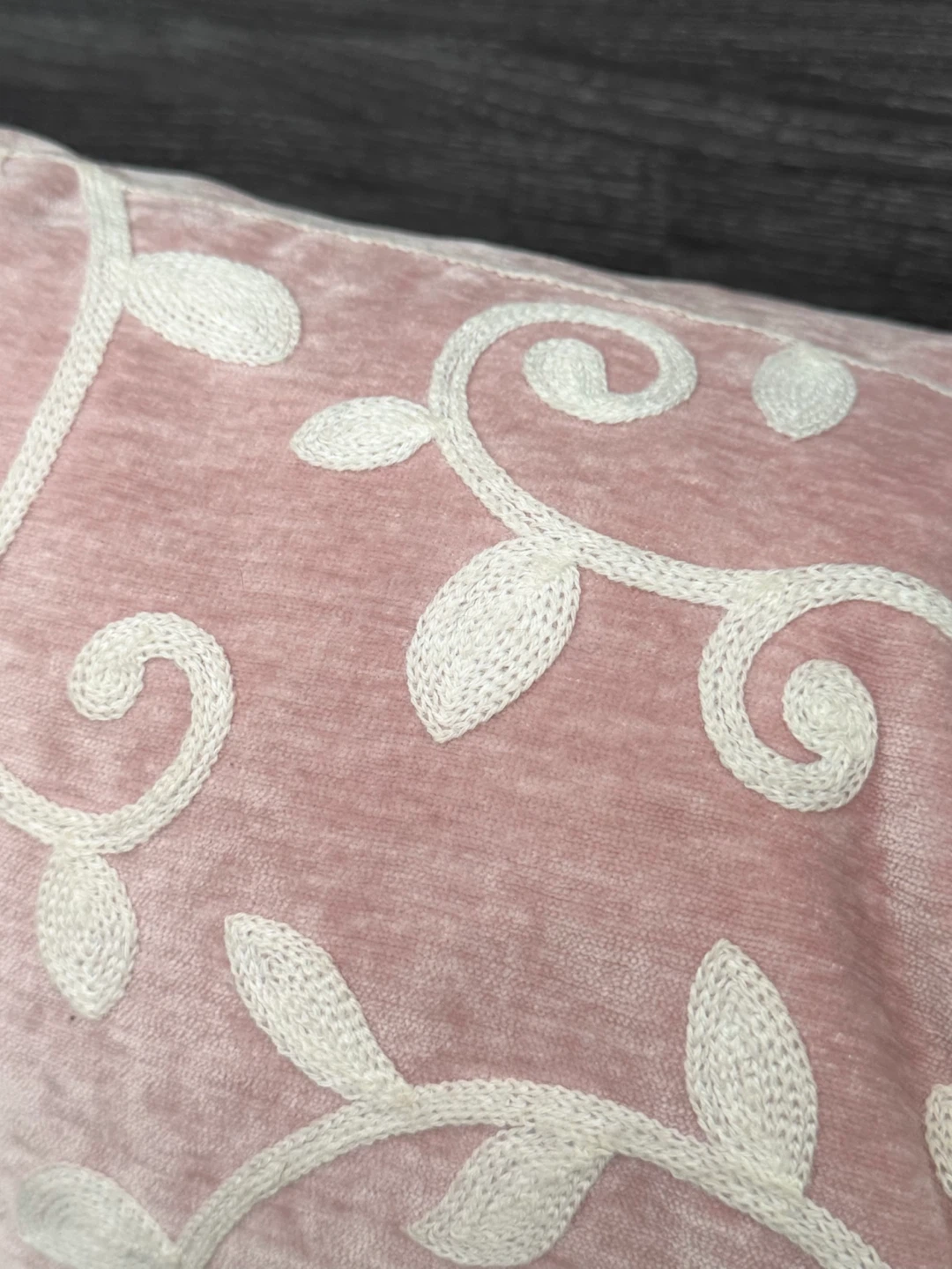 Pink & White Floral Lumbar Pillow - photo 3