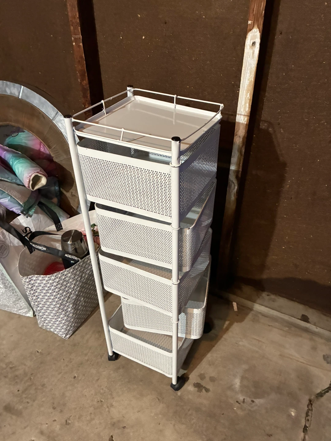 White Rolling Storage Cart