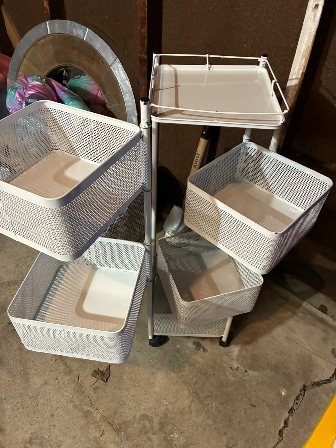 White Rolling Storage Cart - photo 2
