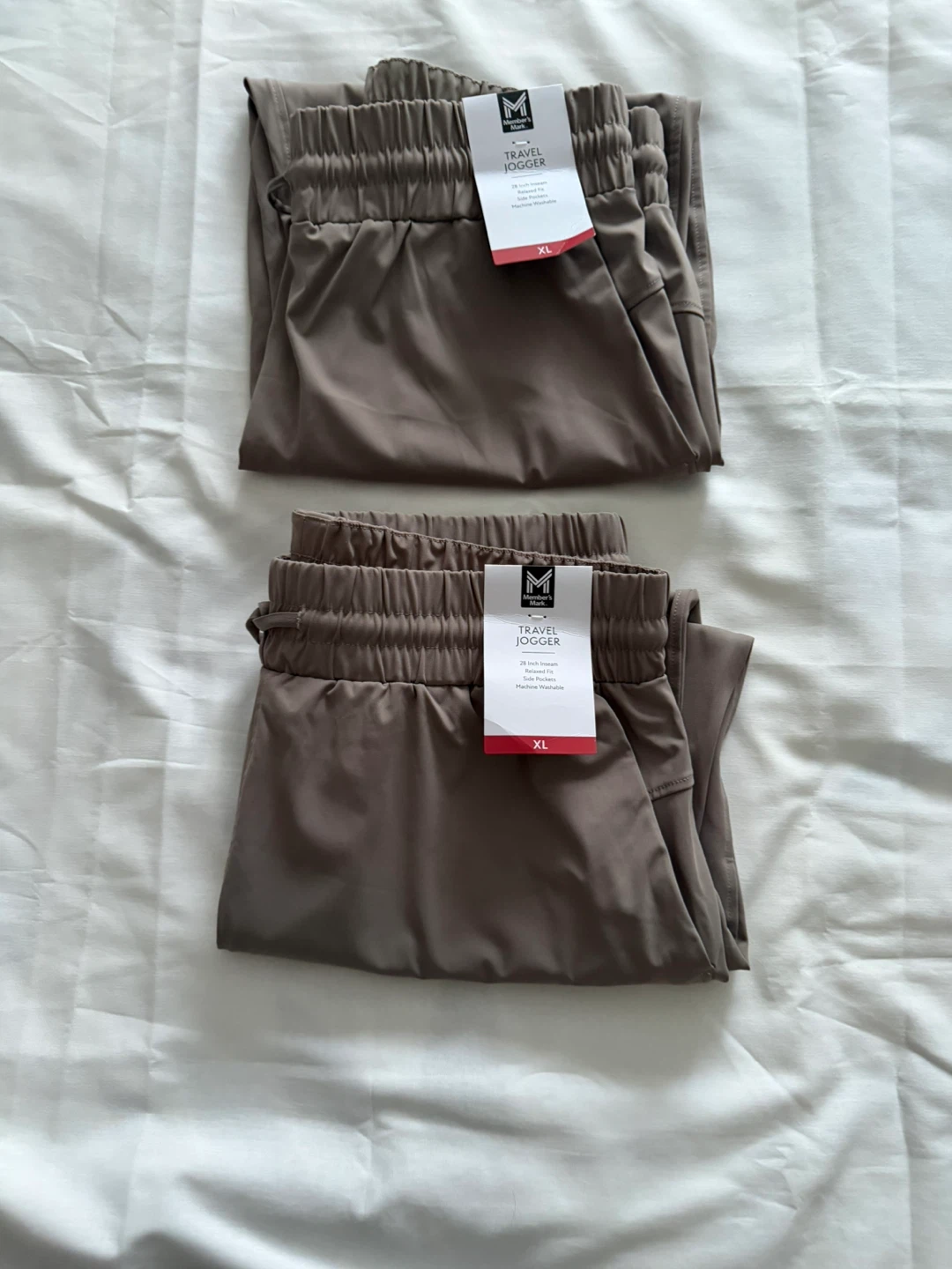 Ladies Two pairs, Travel Jogger Pants - XL (Taupe)