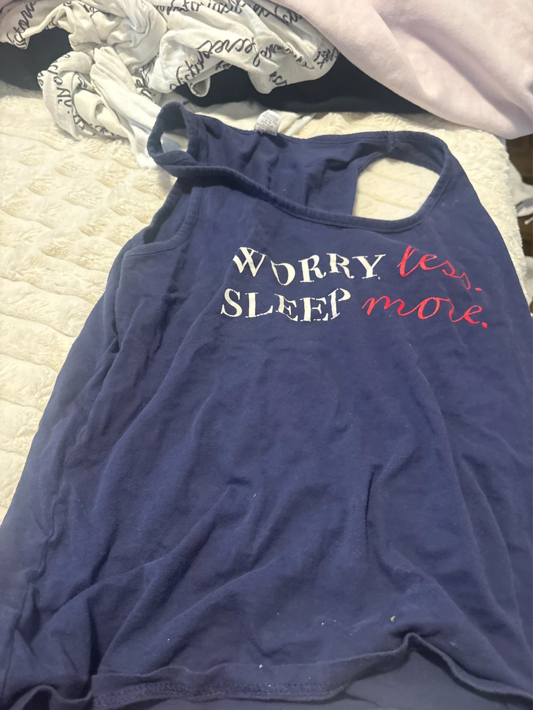Blue Tank Top - Worry Less Sleep More