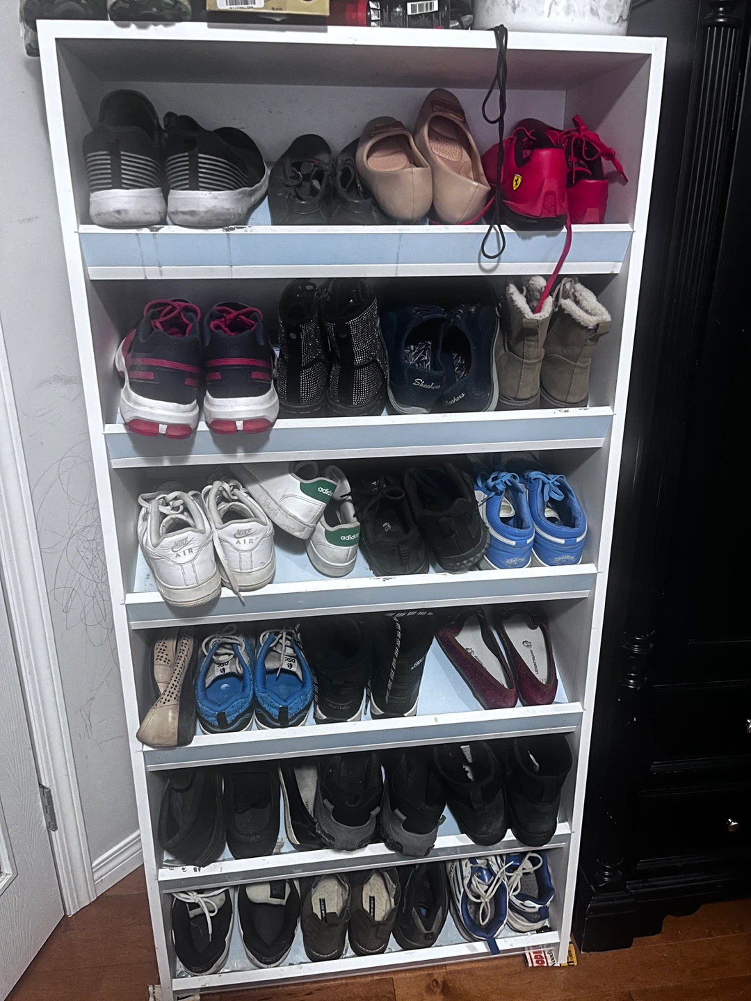 White Shoe Rack Shelf Unit - photo 2