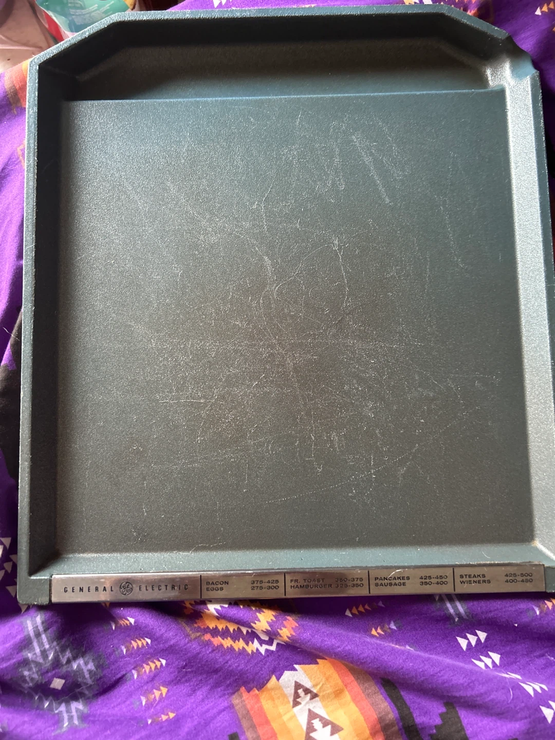 General Electric Griddle Plate with Cooking Temps
