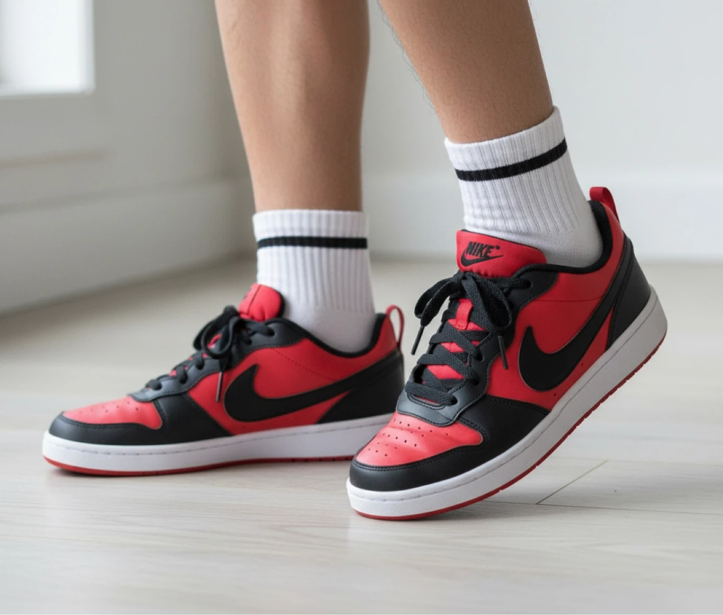 Nike Court Vision Low DVS456-600 Red/Black size 7 Youth Shoes