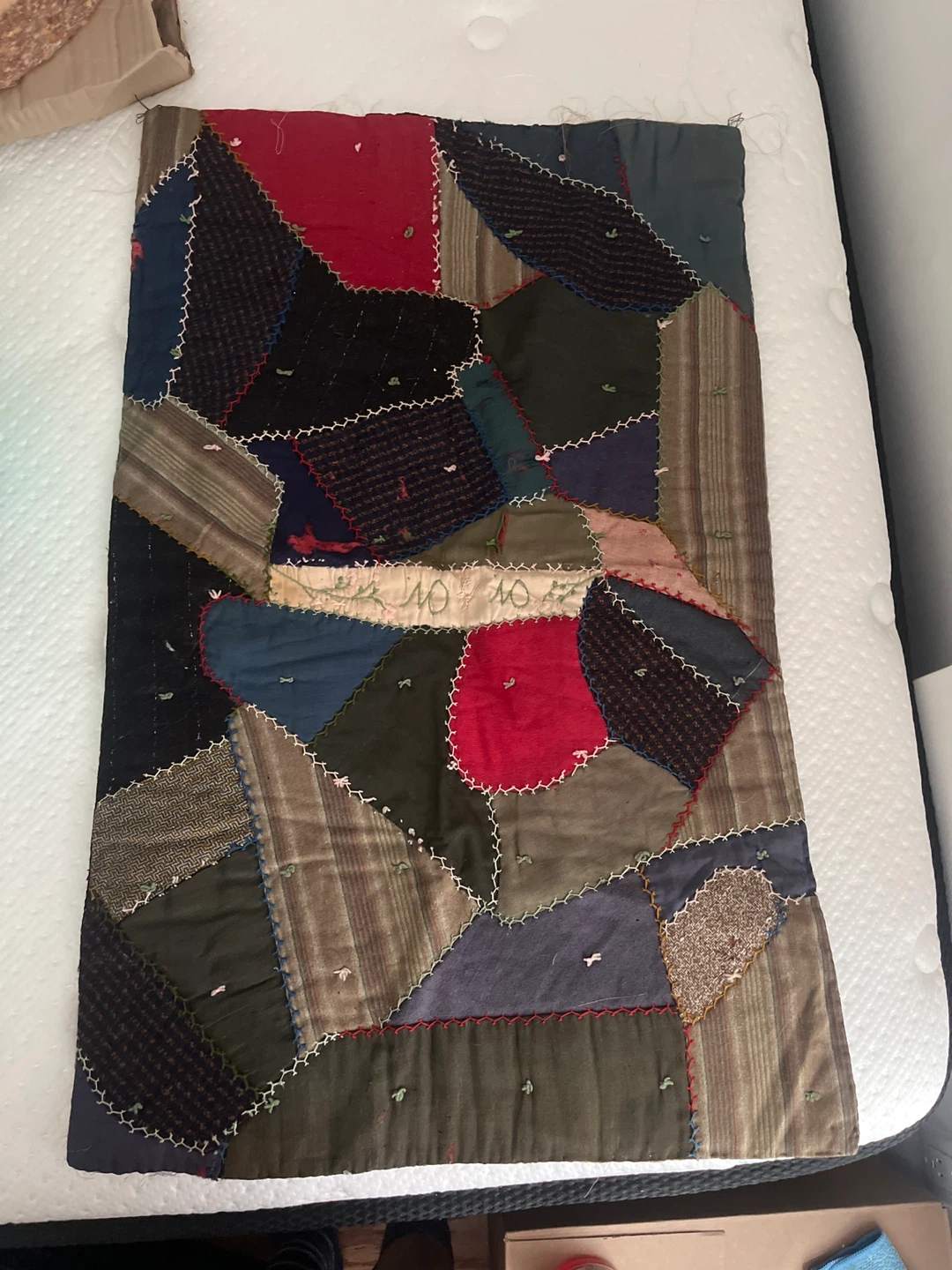 Antique Handmade Crazy Quilt Panel ca.1890
