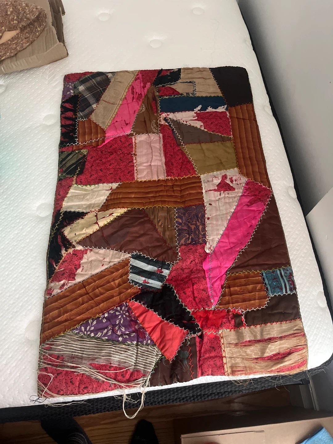 Antique Handmade Crazy Quilt Panel ca.1890 - photo 3