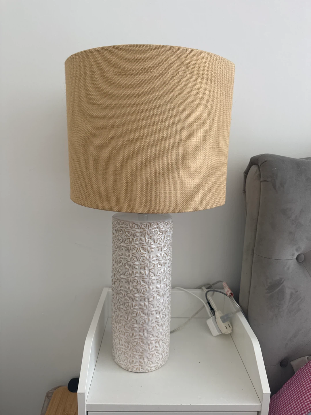 Table Lamp with Burlap Shade