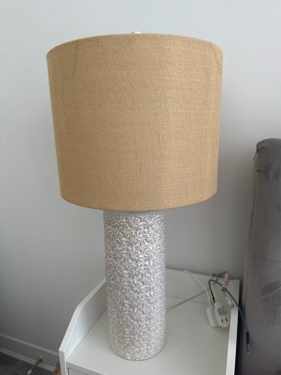 Table Lamp with Burlap Shade - photo 2