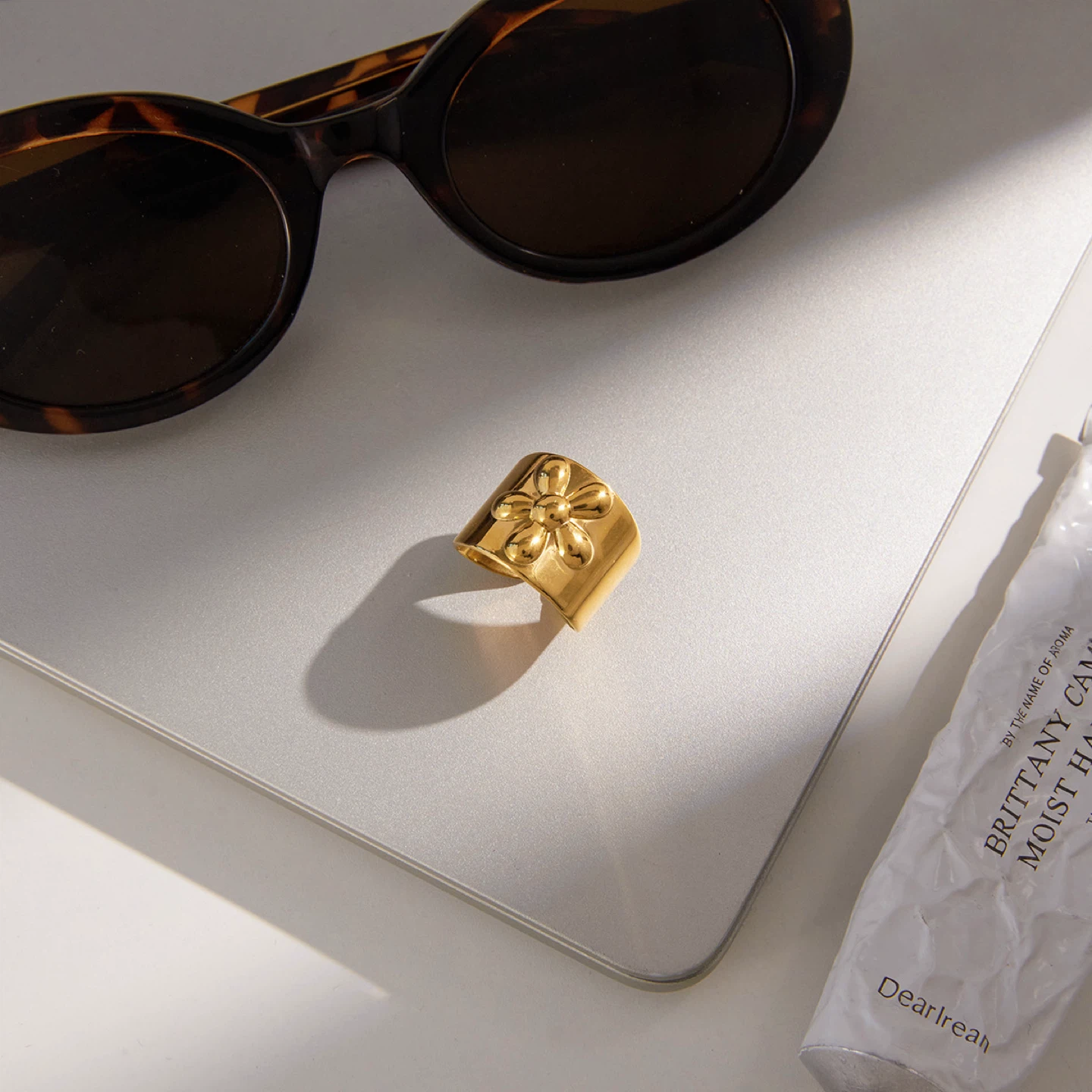 Floral Geometric Open Ring - photo 2