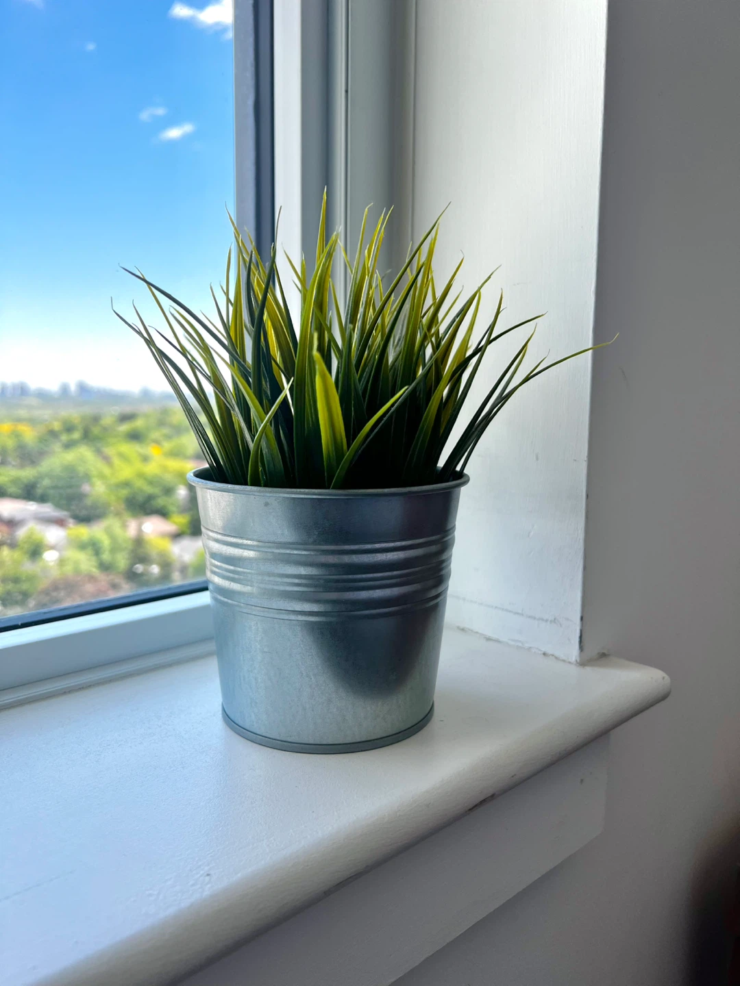 Artificial Grass Plant in metal pot 🪴