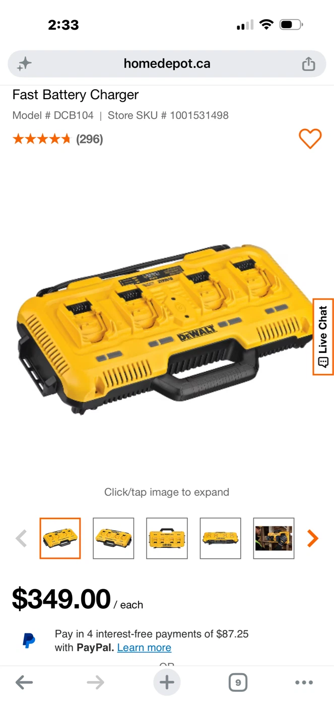 DEWALT DCB104 Multi-Port Simultaneous Fast Charger
