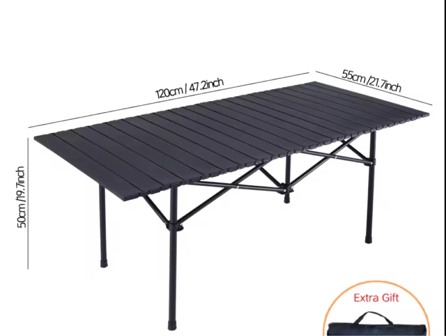Black Folding Camping Table with Carry Bag (BRAND NEW IN BOX) - photo 5