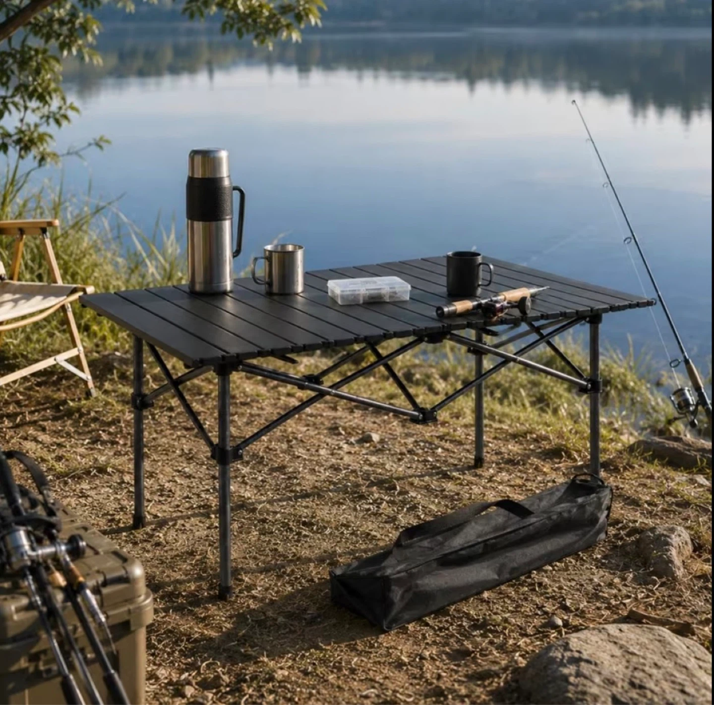 Black Folding Camping Table with Carry Bag (BRAND NEW IN BOX) - photo 3
