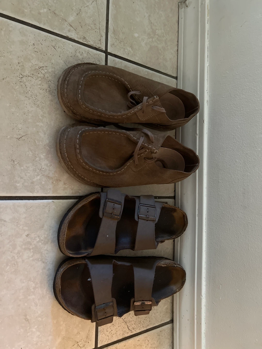 Men's Brown Suede Moccasins and Sandals