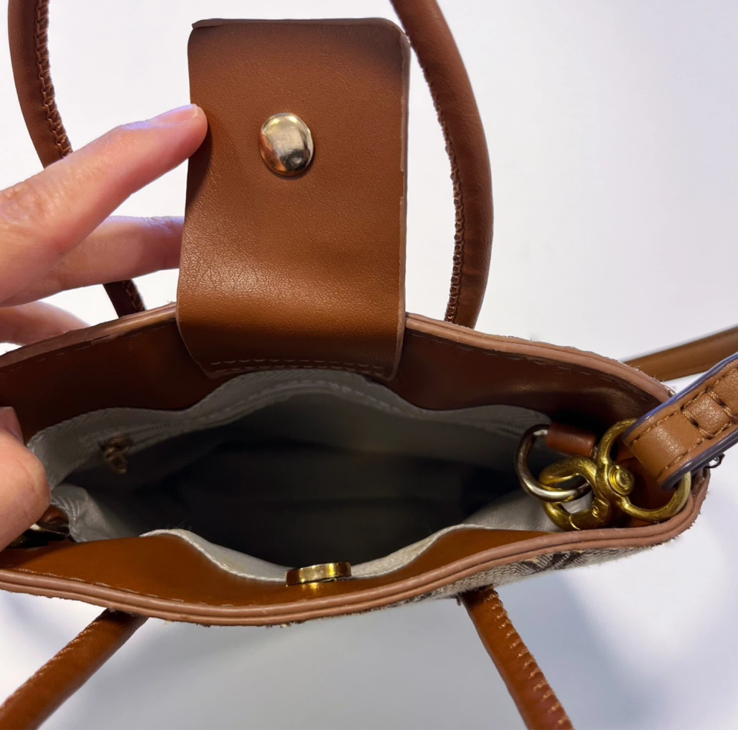 Brown patterned small bag - photo 3