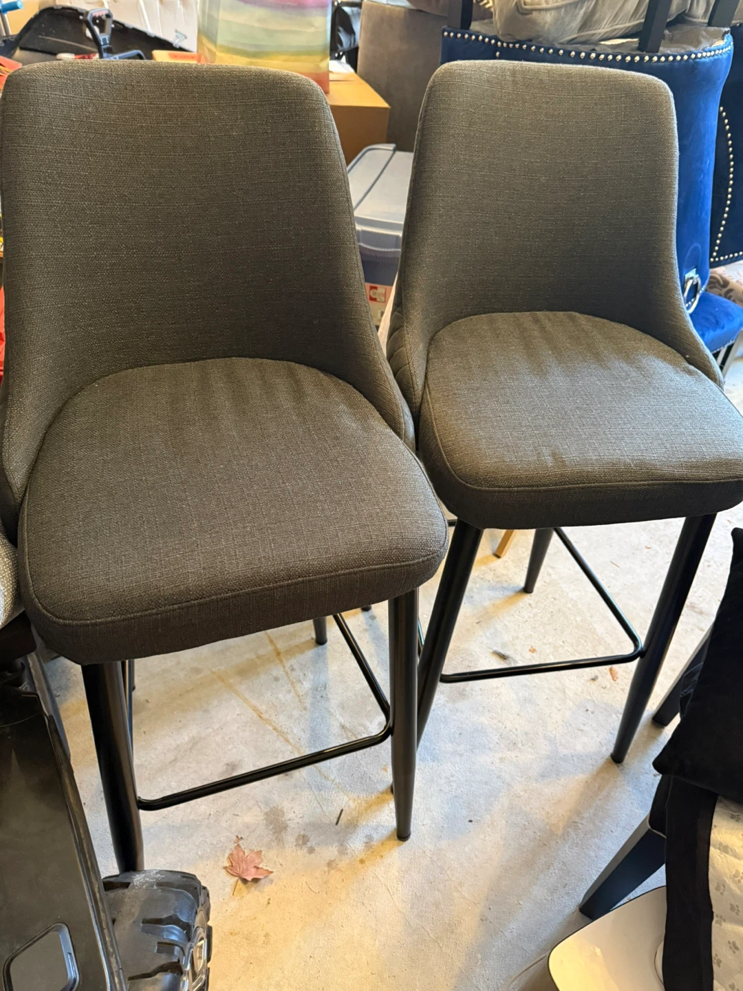 Set of 2 Dark Grey Bar Stools