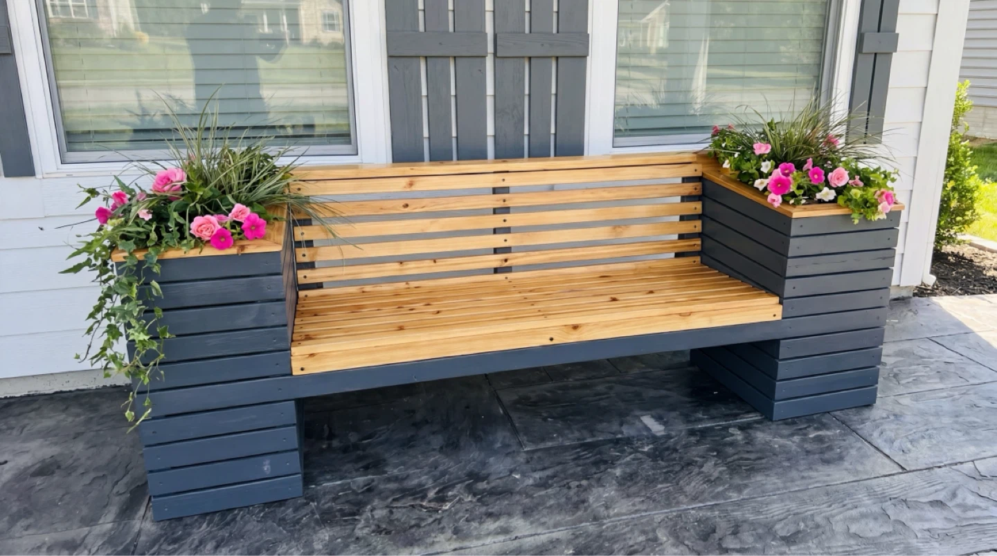 New Handcrafted Planter Bench