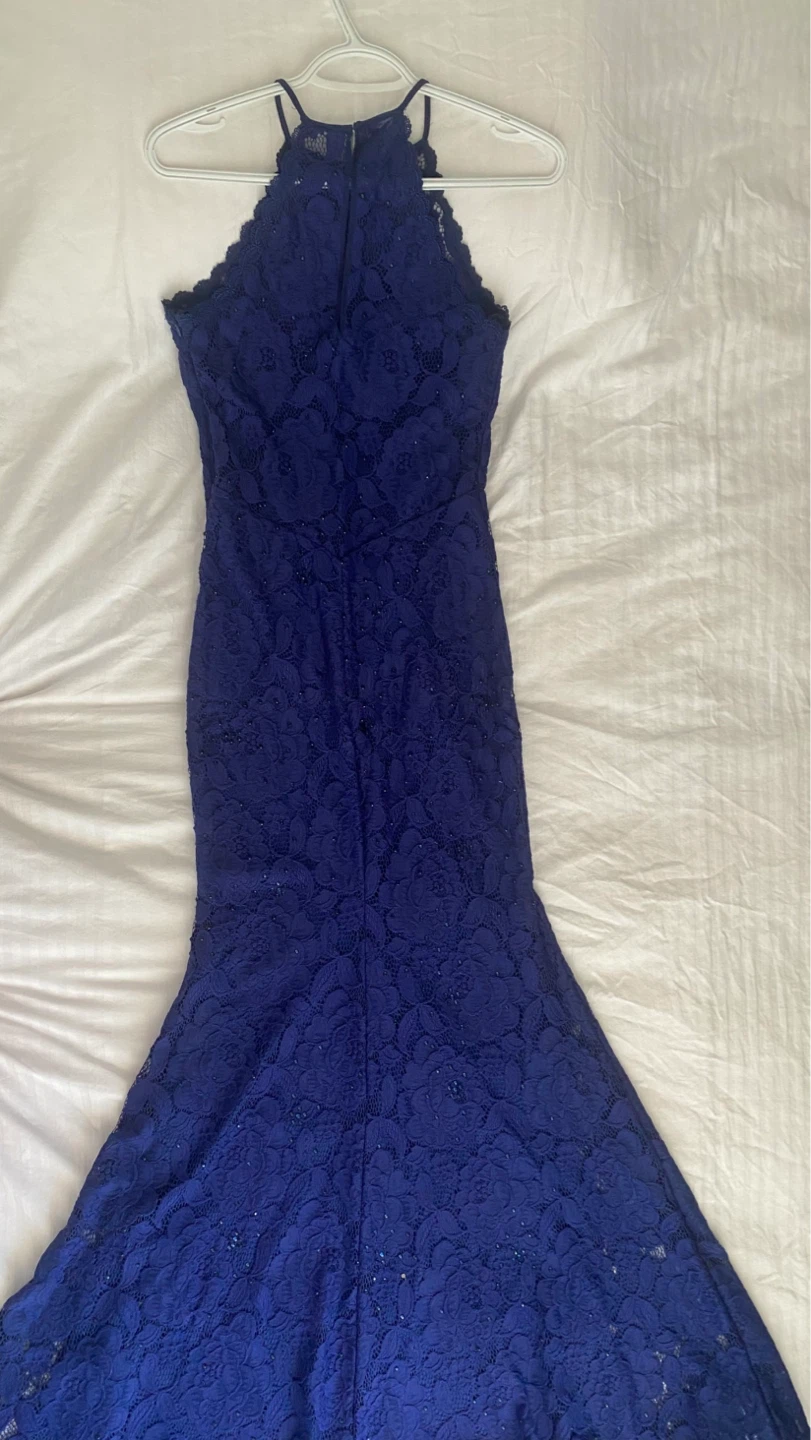 Blue Lace Mermaid Prom Dress - photo 2