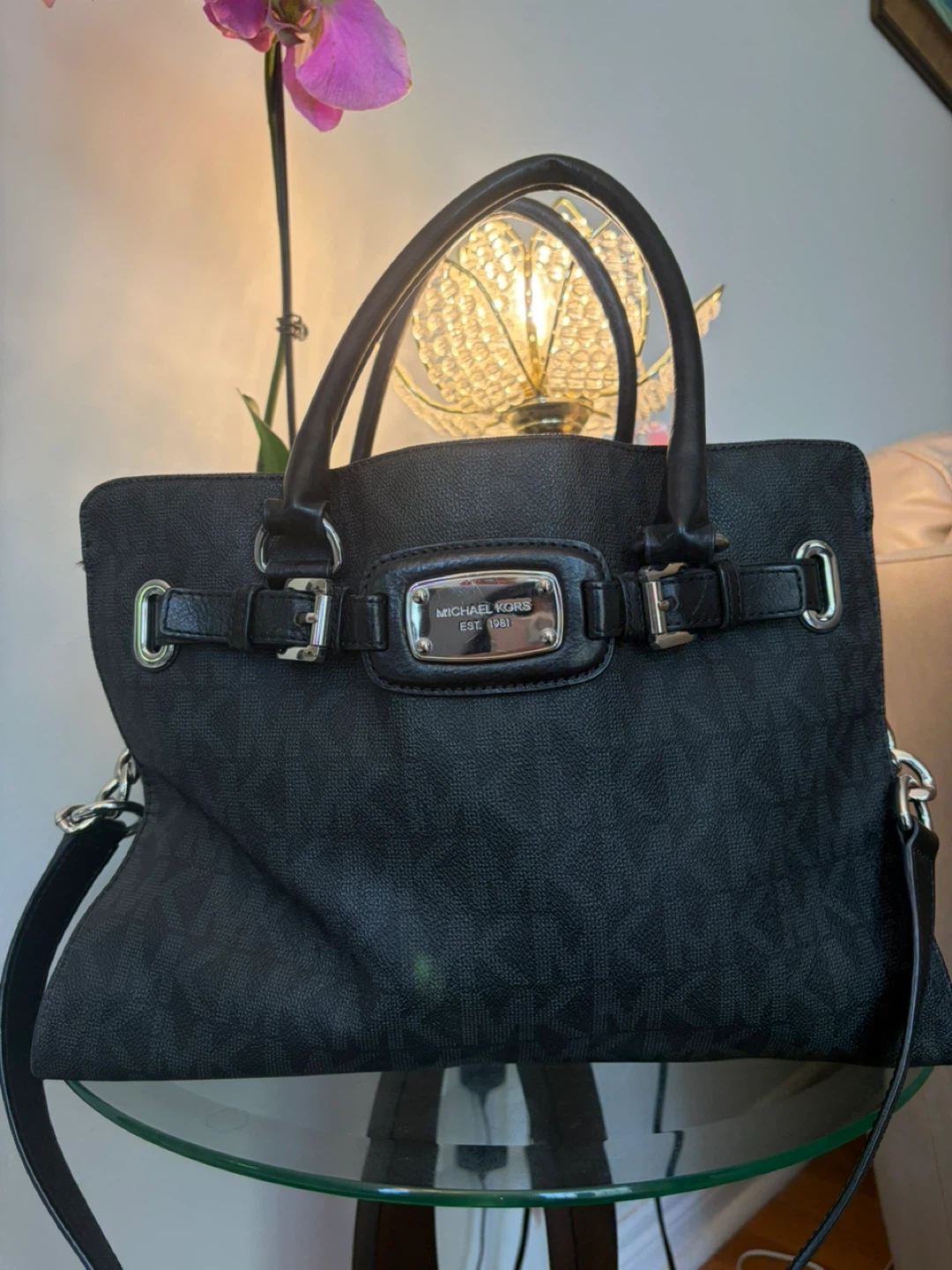 Michael Kors Black Leather Tote Bag