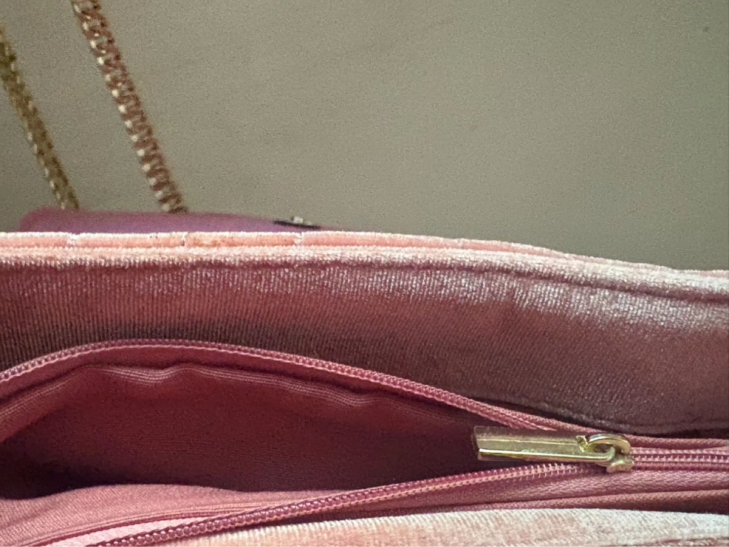 Pink Velvet Shoulder Bag with Charms