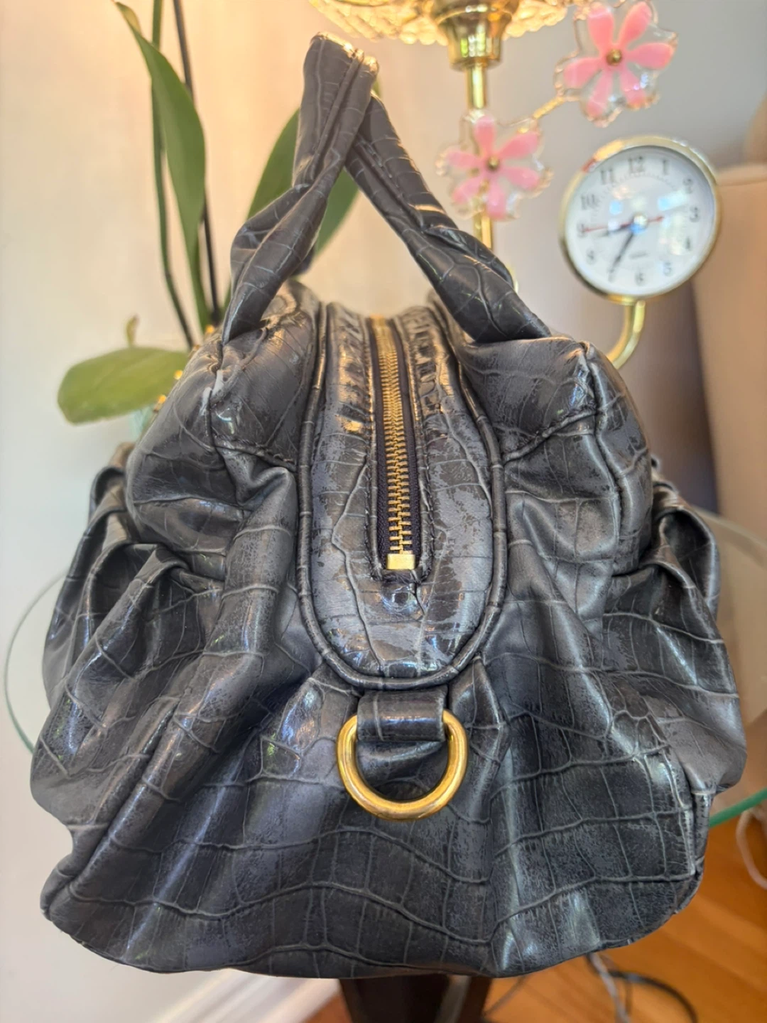 Marc by Marc Jacobs "Standard Supply" Grey Croc Embossed Handbag - photo 3
