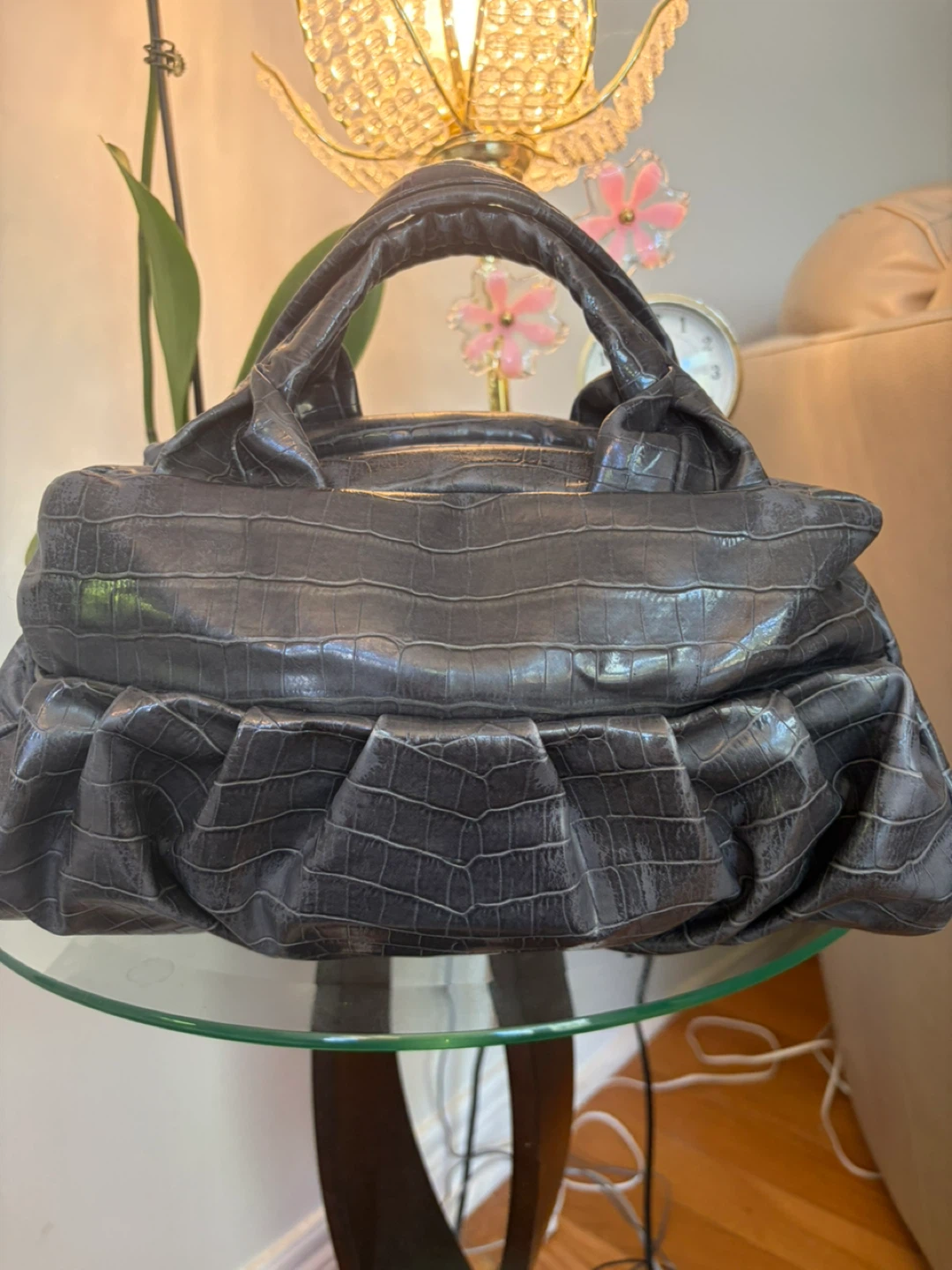 Marc by Marc Jacobs "Standard Supply" Grey Croc Embossed Handbag - photo 5