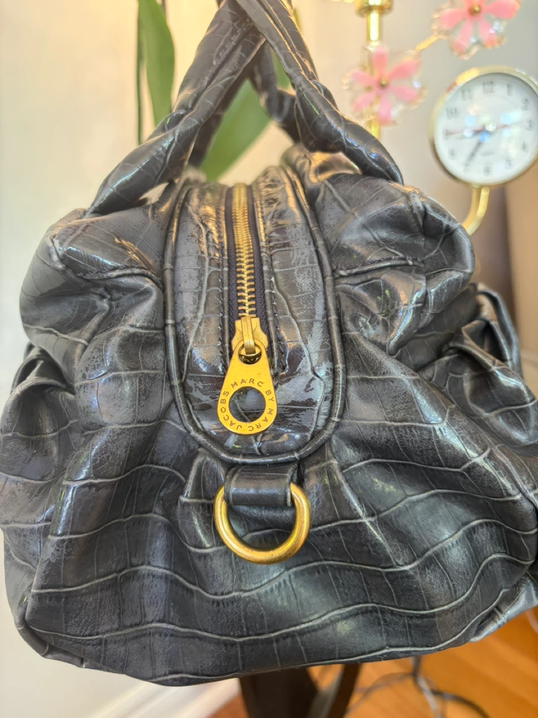 Marc by Marc Jacobs "Standard Supply" Grey Croc Embossed Handbag - photo 4