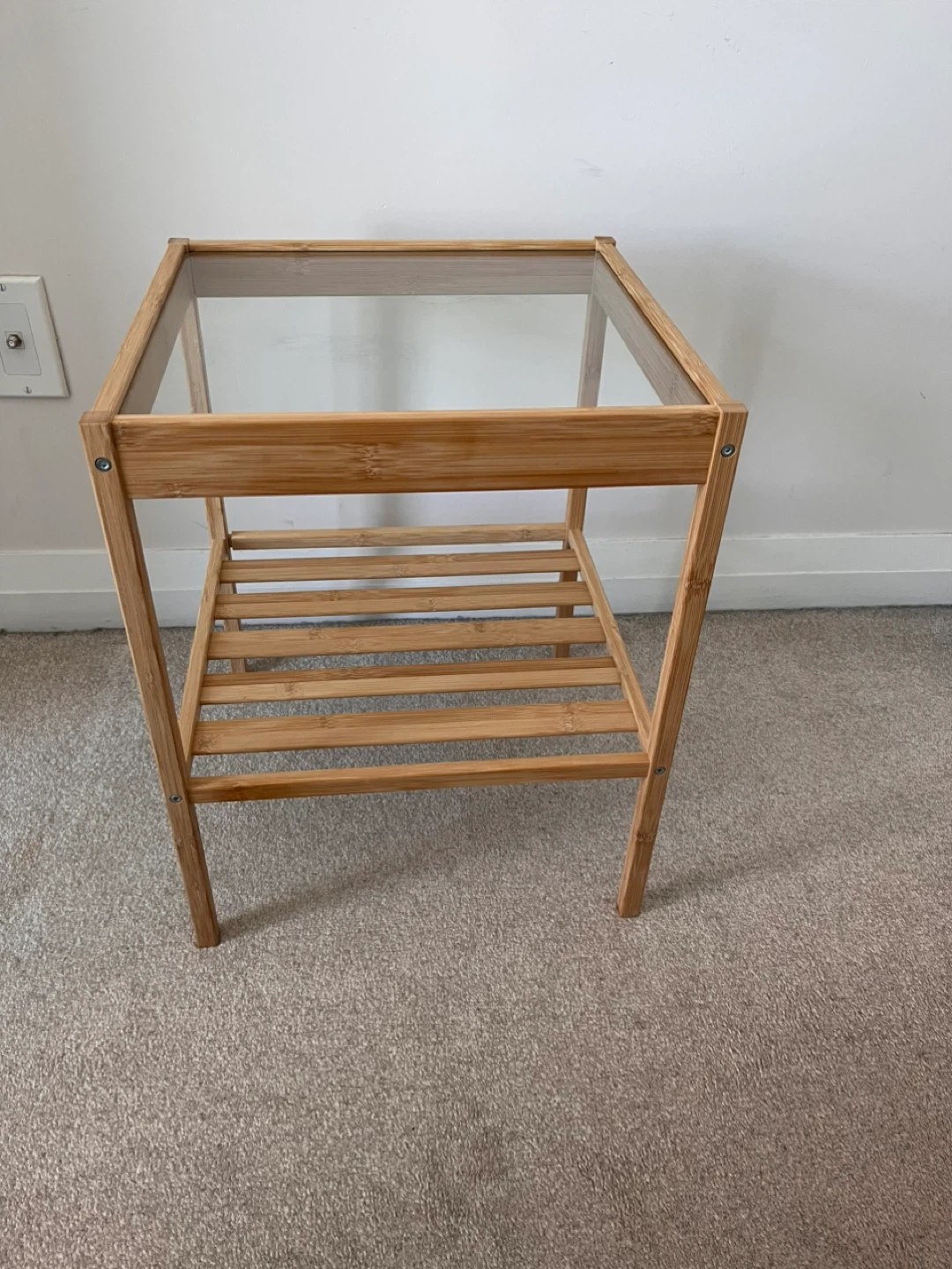 IKEA Bamboo and Glass Side Table