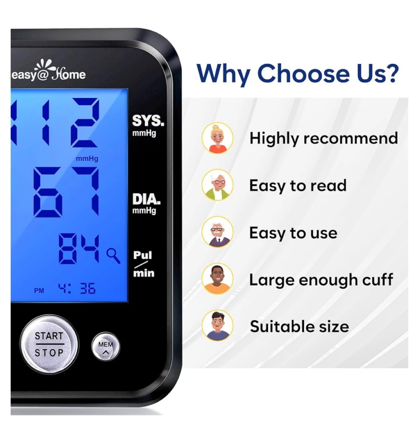 easy@Home Digital Blood Pressure Monitor - photo 2