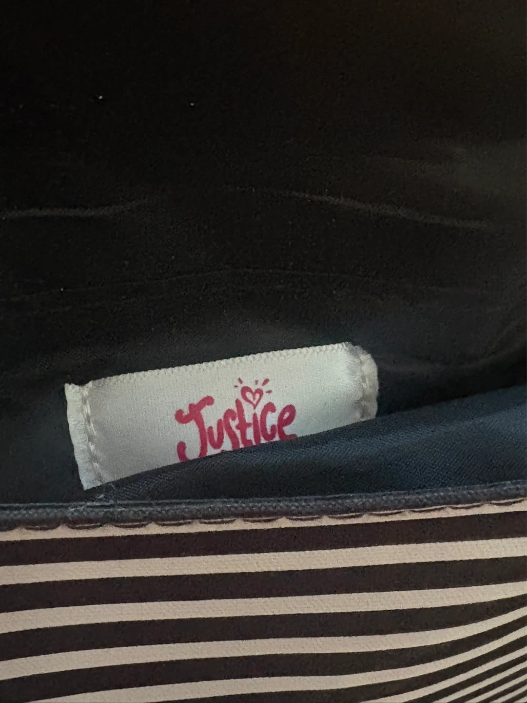 Justice Girls Striped Heart Crossbody Bag - photo 3