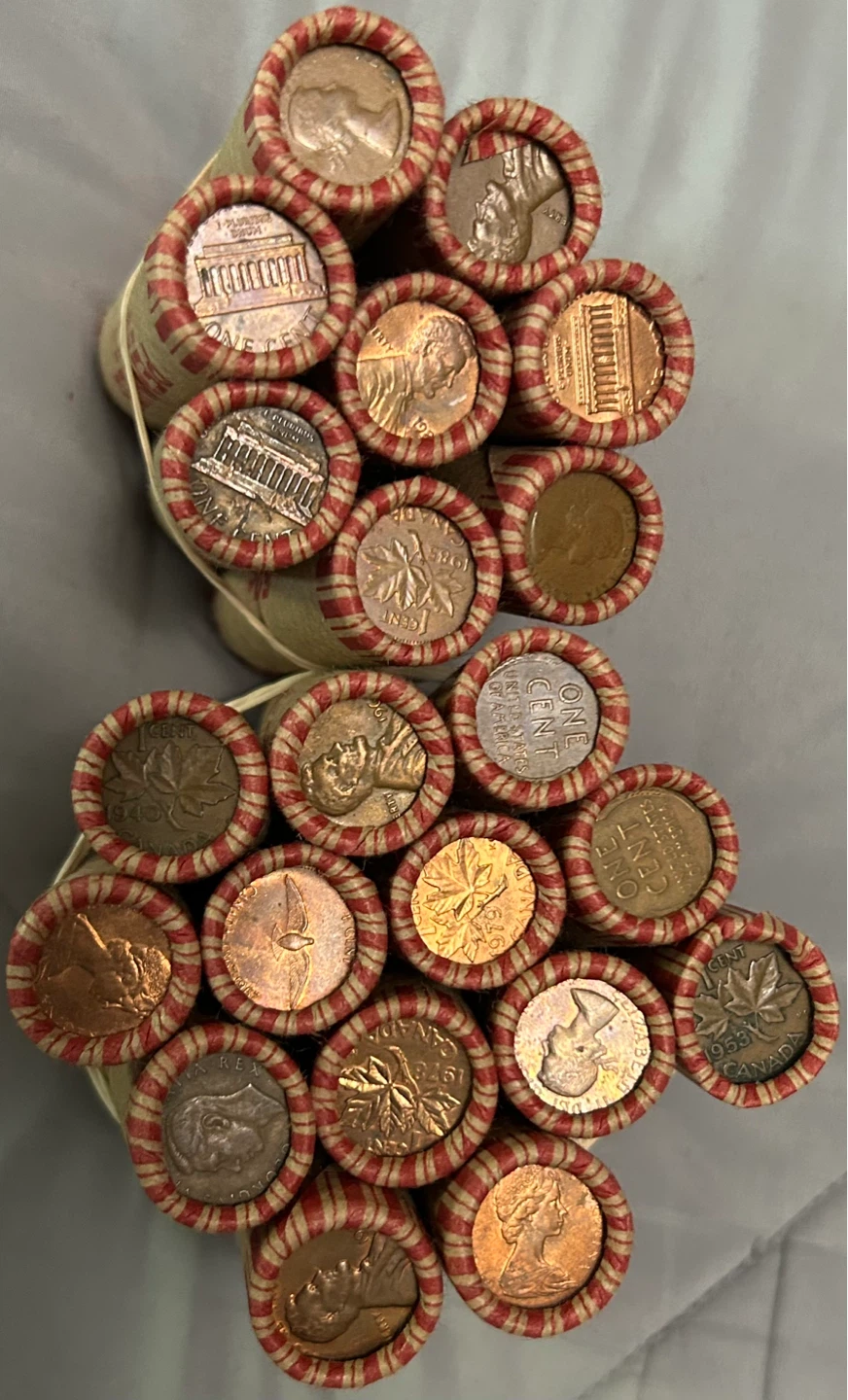 Unopened Rolls of Pennies from Bank *Rare Dates*