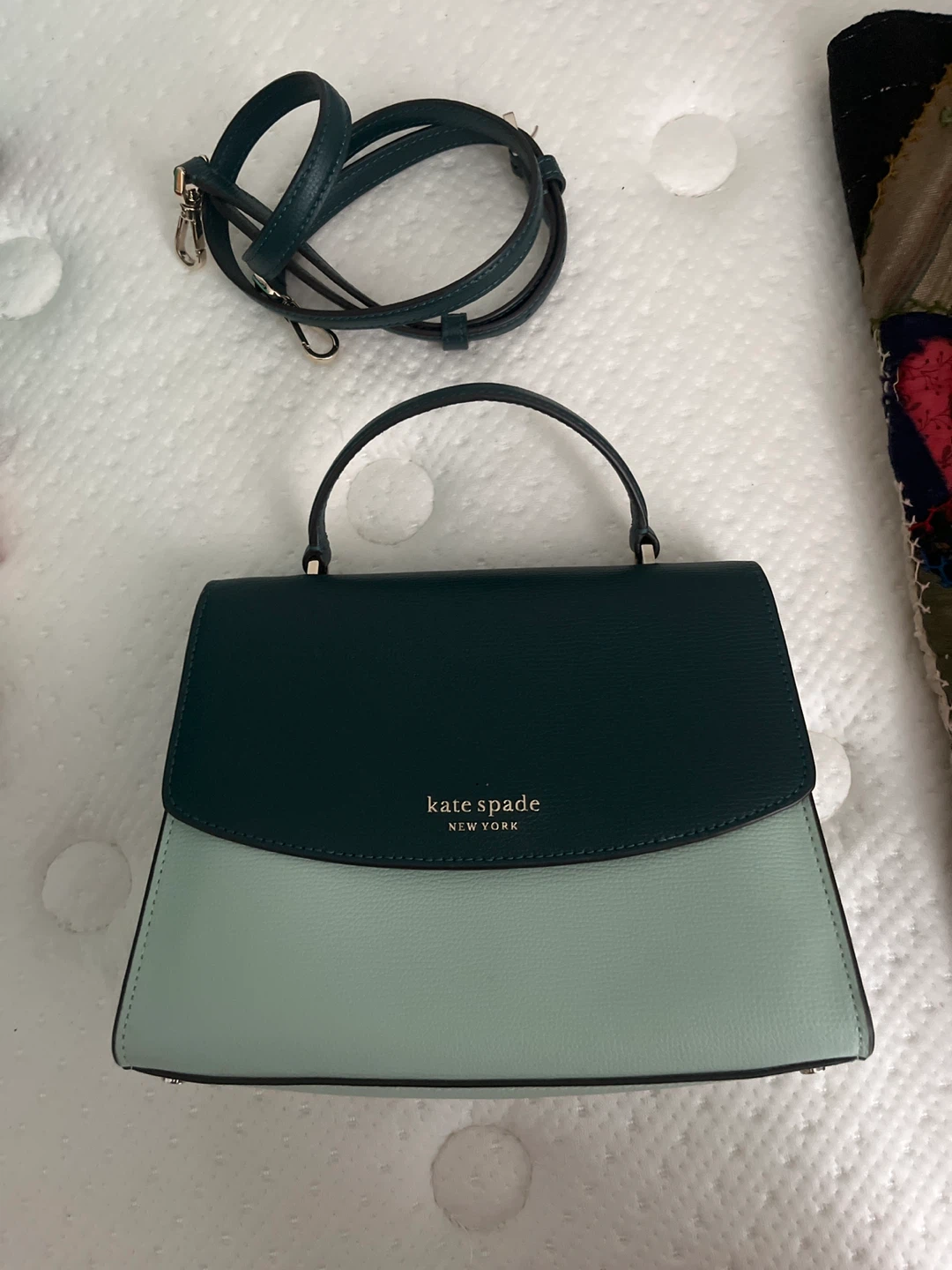Kate Spade New York Teal & Mint Colorblock Satchel Bag