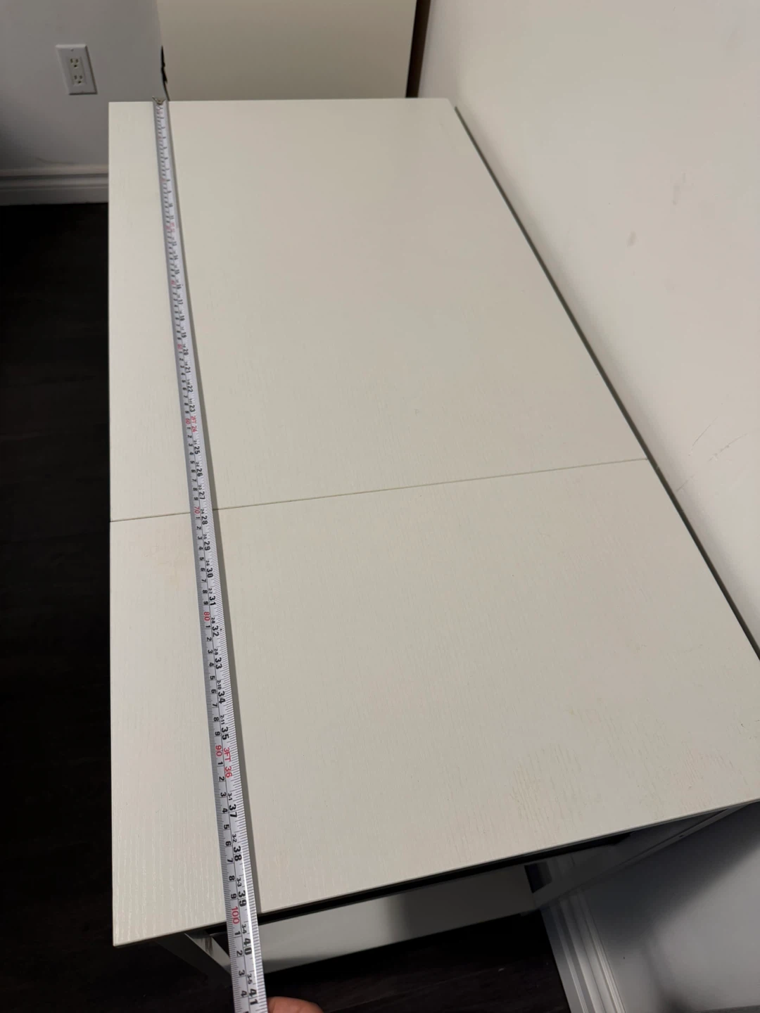 White Desk with 2 Drawers and Shelf - photo 4