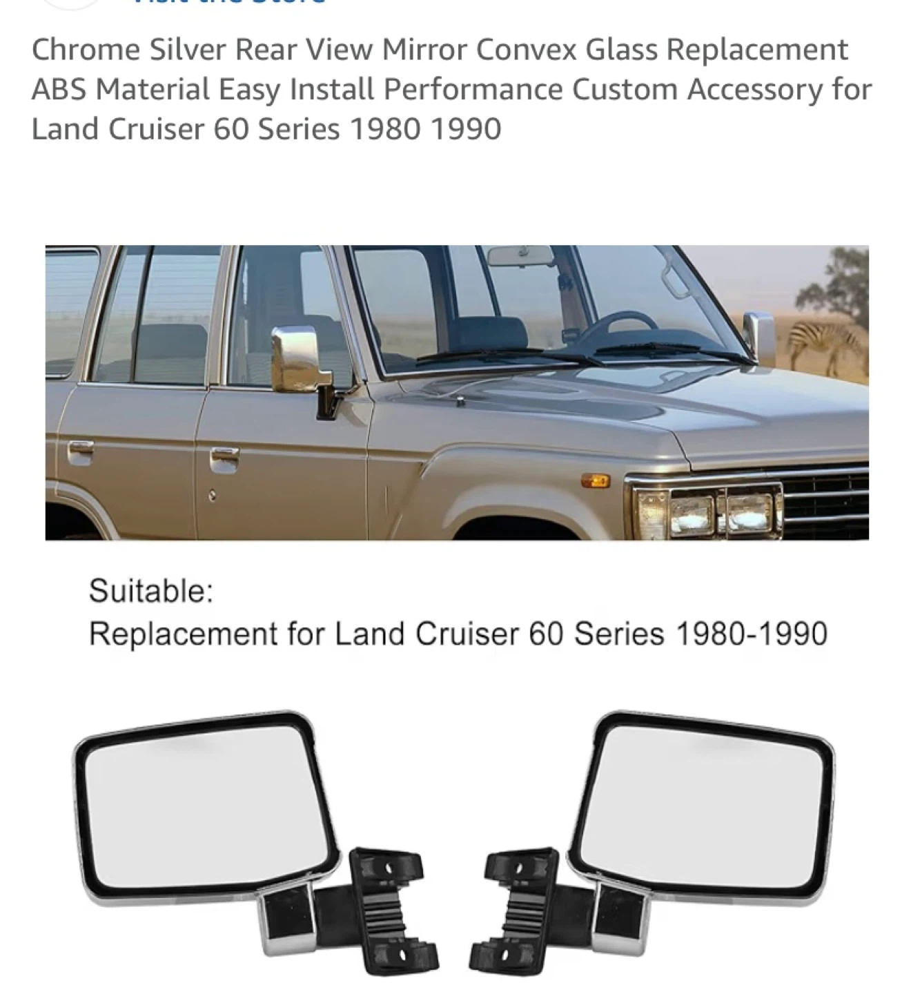 Rear View Mirror 60 Series 1980-1990