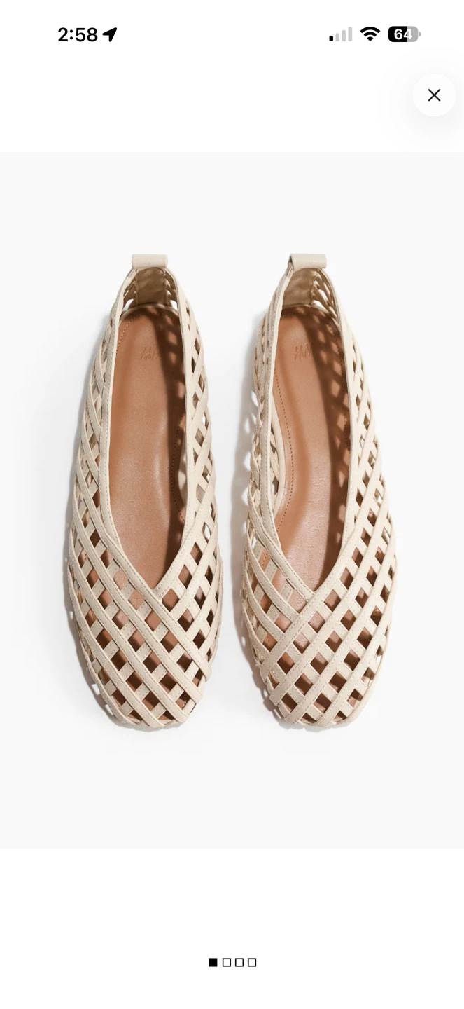 Cream Woven Ballet Flats