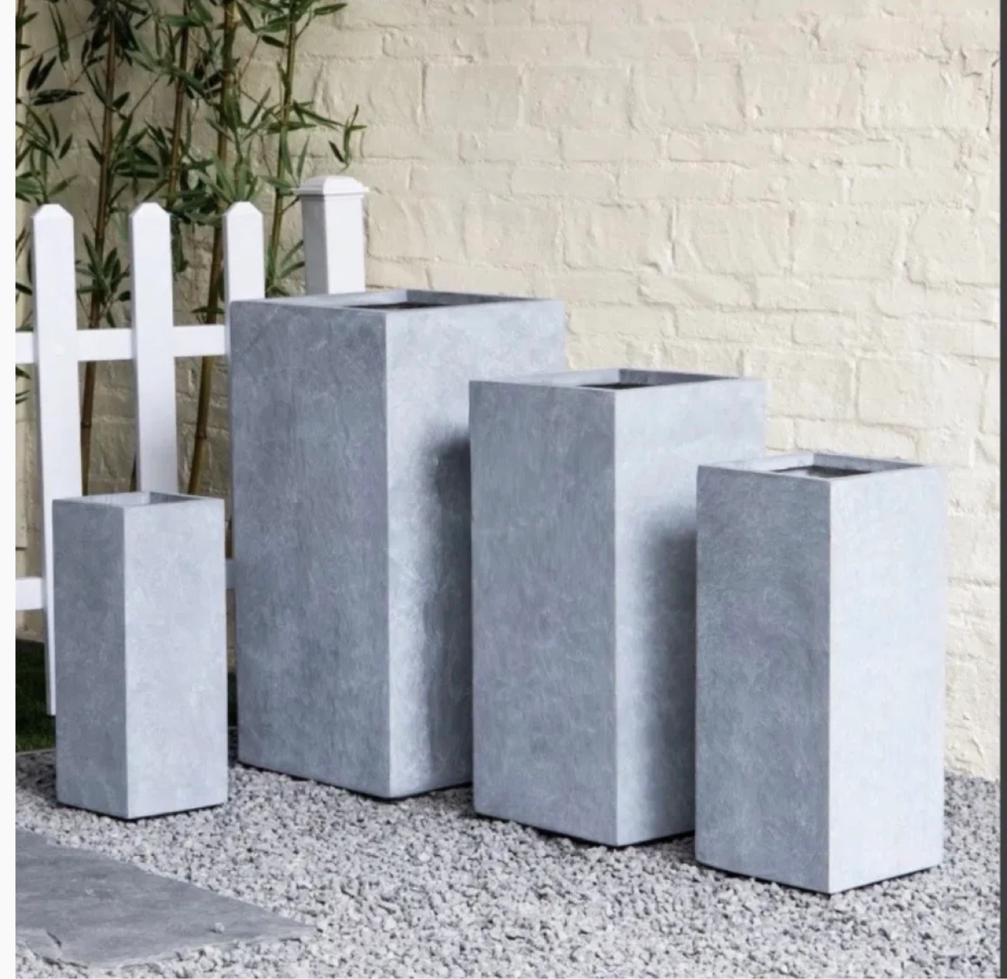 Set of 4 White Square Planters